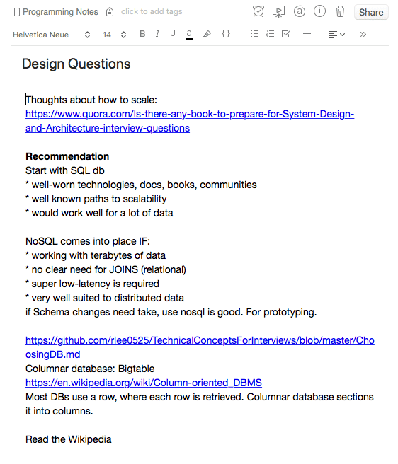 One of my notes One of my notes